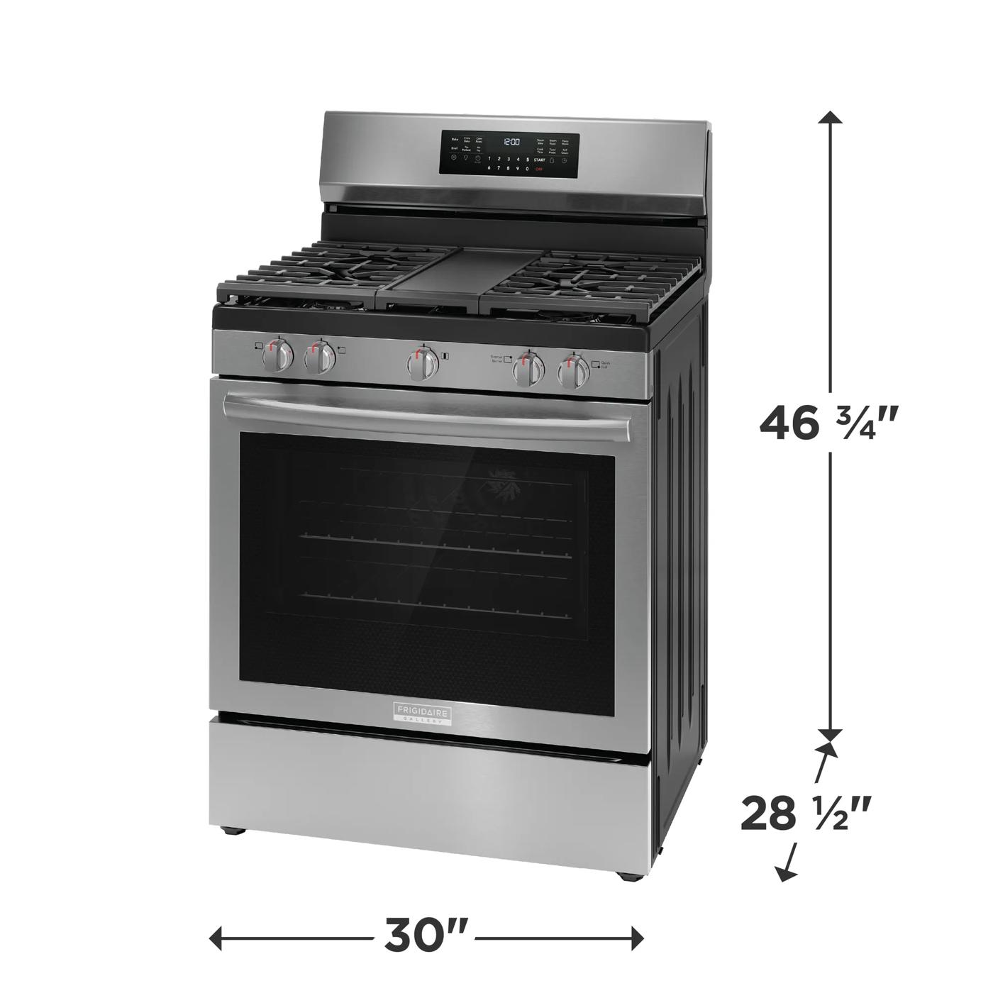 30" Rear Control Gas Range with Total Convection Stainless Steel-GCRG3060BF