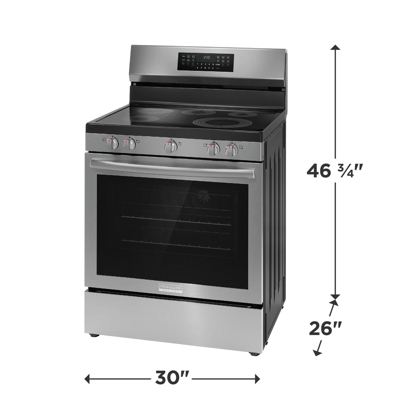 30" Rear Control Electric Range with Total Convection Stainless Steel-GCRE306CBF
