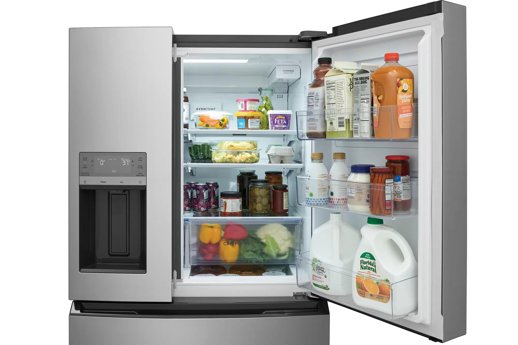 Réfrigérateur à porte française de 4 portes avec une profondeur standard de 26 pi cu Aspect inoxydable résistant aux traces de doigts-FRMS2733AV