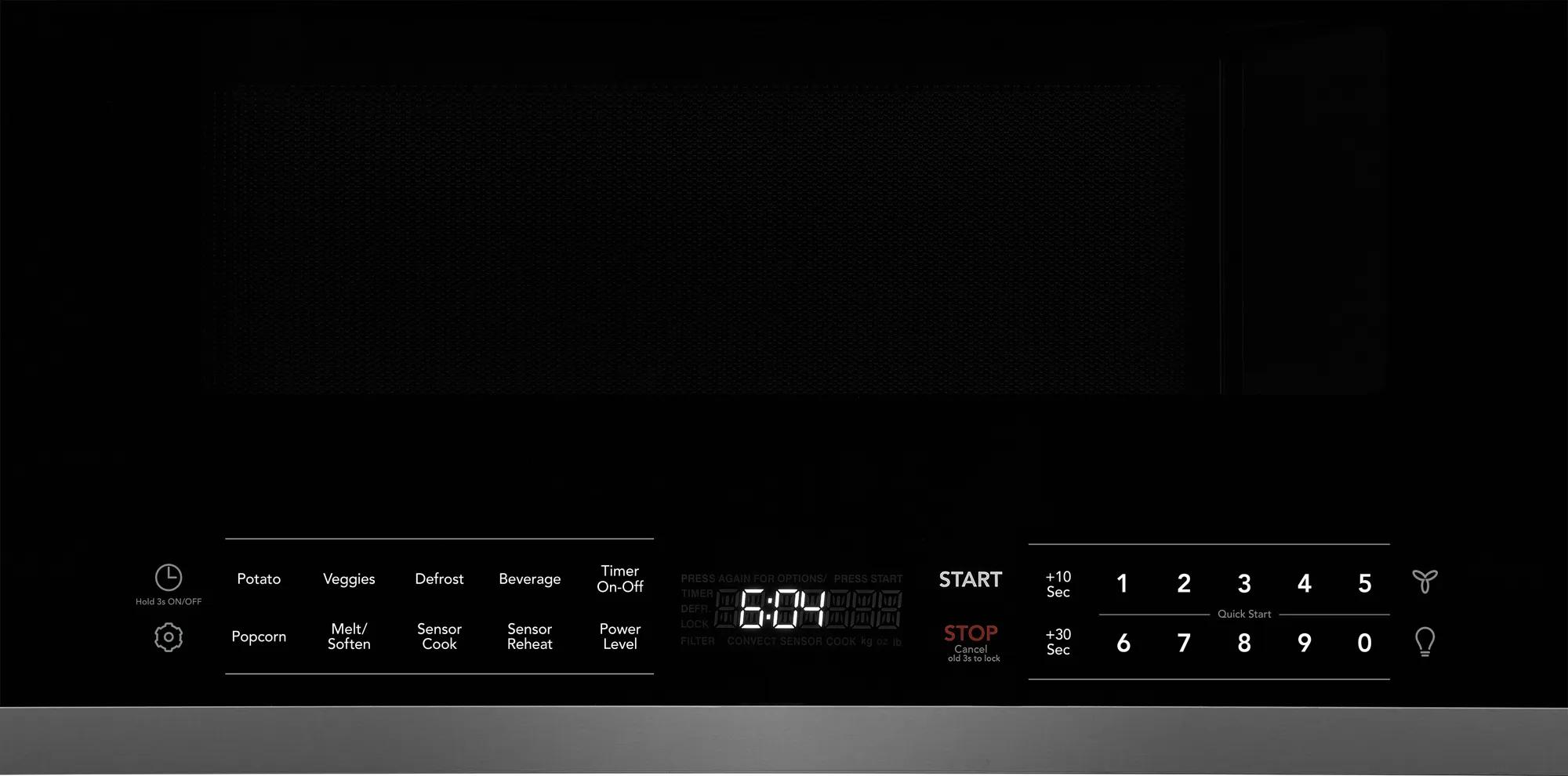 Four à micro-ondes à hotte intégrée avec cuisson par capteur (Sensor Cook) de 1,9 pi³ Acier inoxydable noir-GMOS1964AD