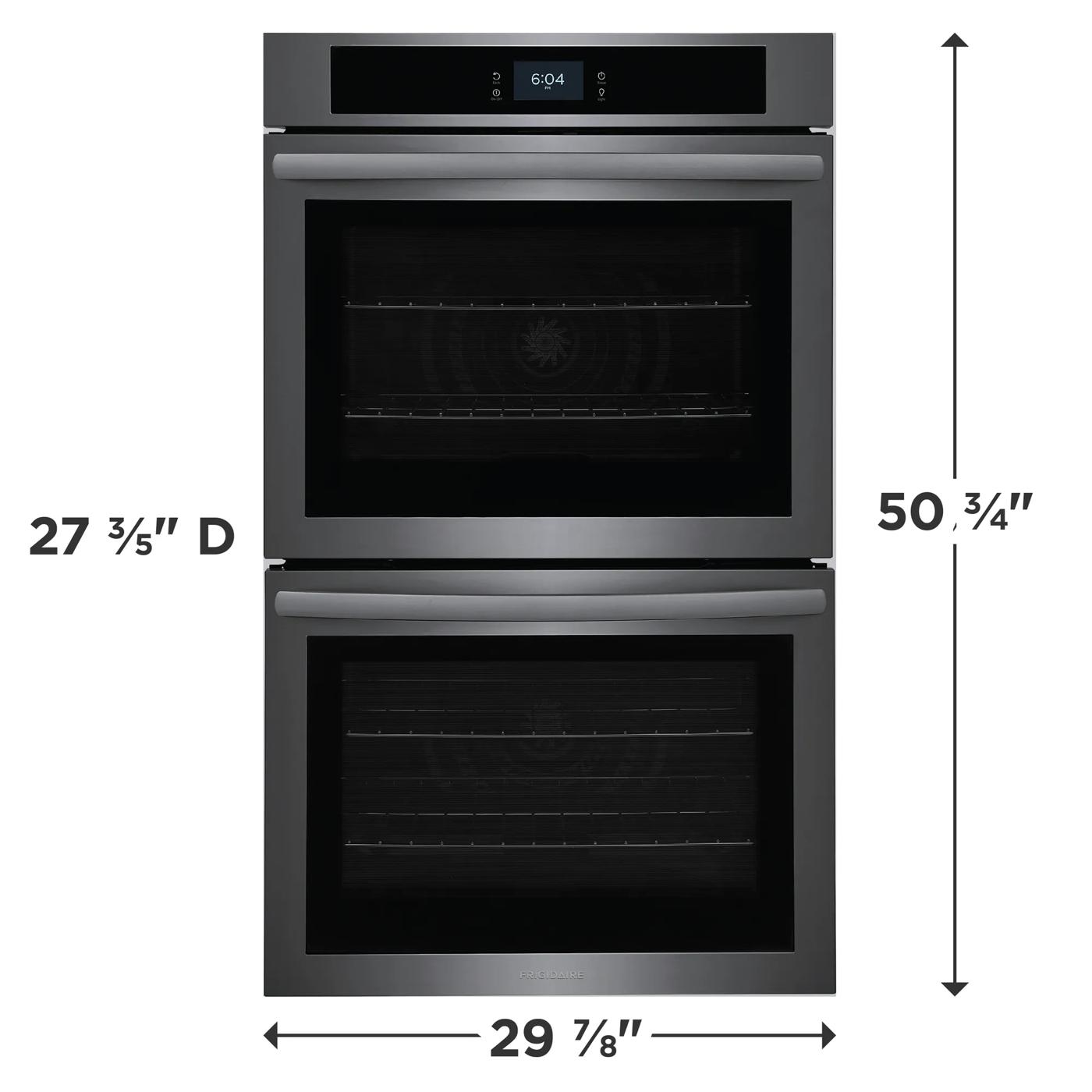 30" Double Electric Wall Oven with Fan Convection Black Stainless Steel-FCWD3027AD