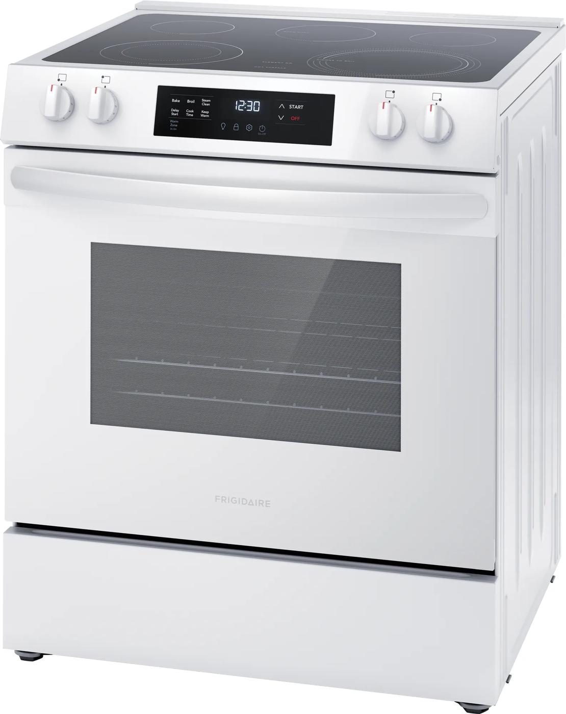 30" Front Control Electric Range White-FCFE306CAW