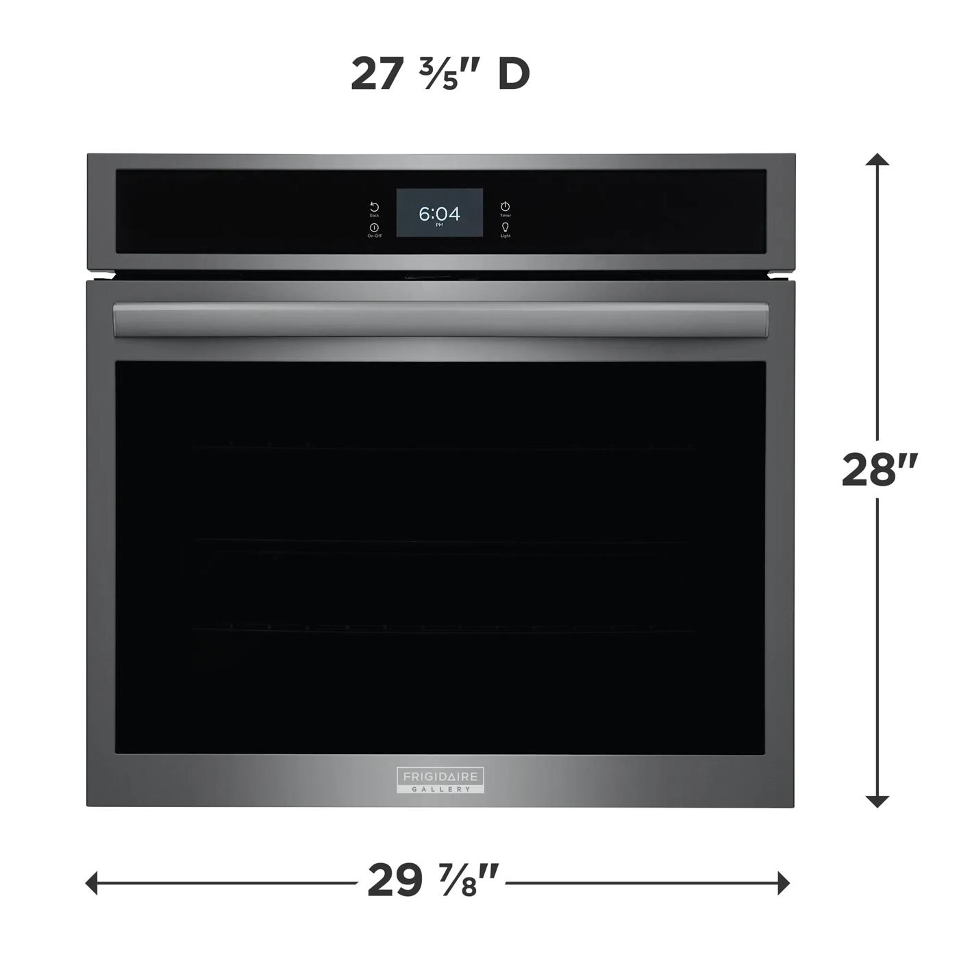 30" Single Electric Wall Oven with Total Convection Black Stainless Steel-GCWS3067AD