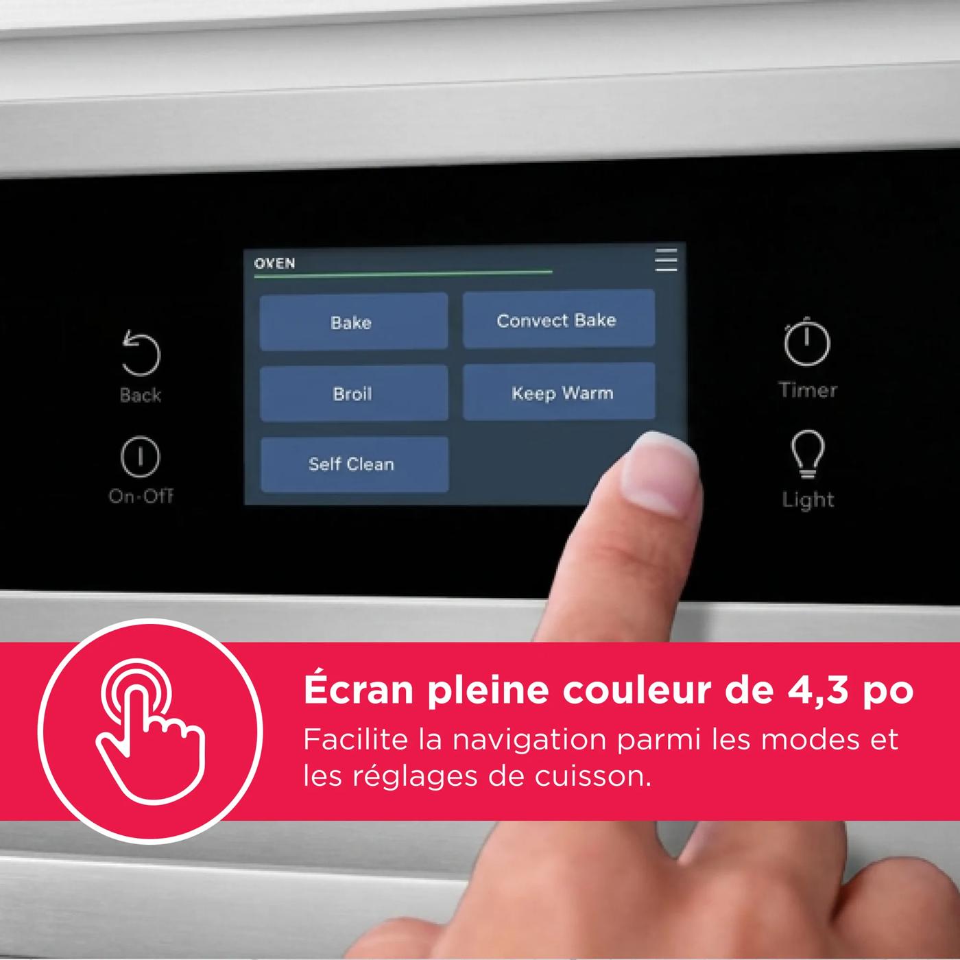 Four mural électrique simple de 76 cm (30 po) avec convection par ventilateur Acier inoxydable-FCWS3027AS