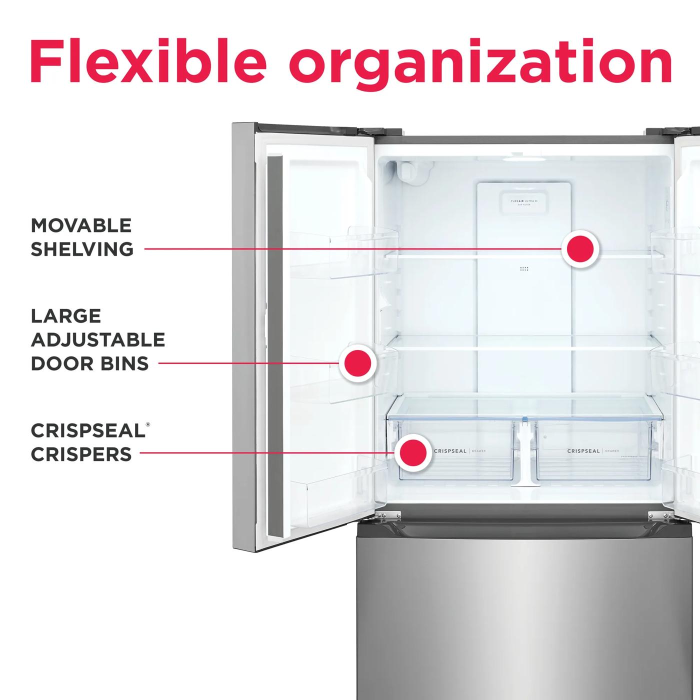 19.8 Cu. Ft. Counter-Depth French Door Refrigerator Fingerprint-Resistant Stainless Steel Look-FRFG2011AV