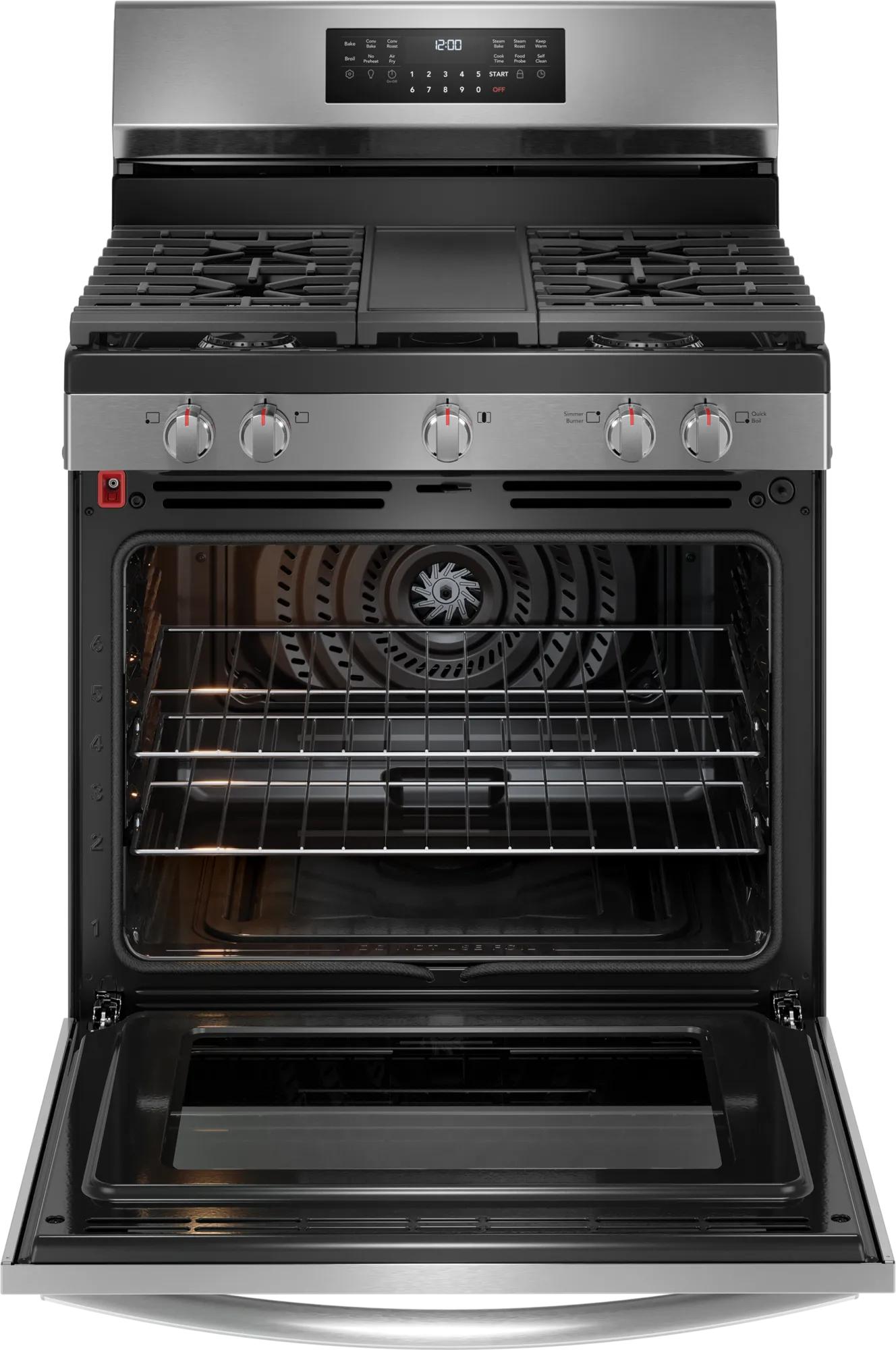 30" Rear Control Gas Range with Total Convection Stainless Steel-GCRG3060BF
