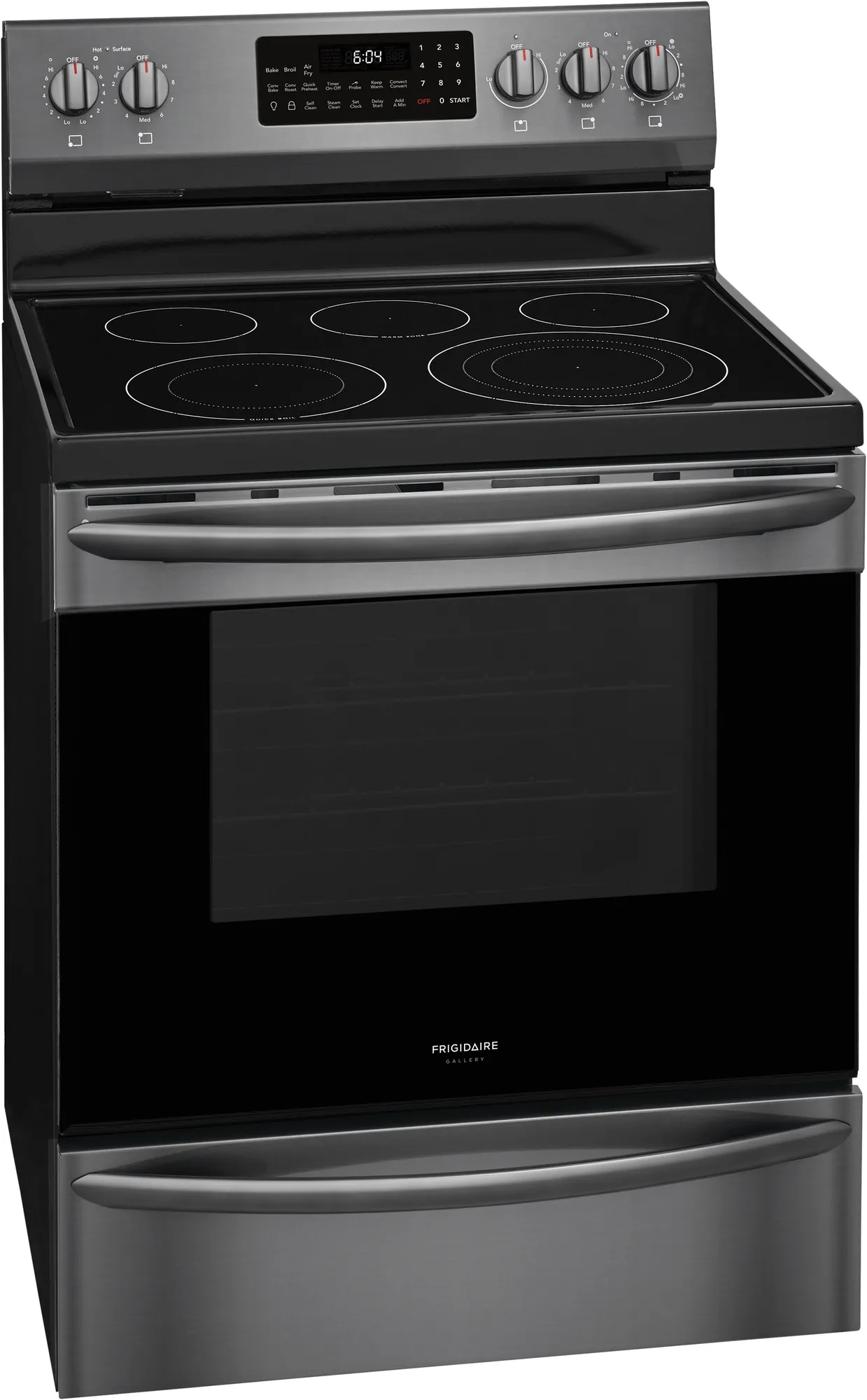 Cuisinière électrique de 30 po Acier inoxydable noir-GCRE306CAD
