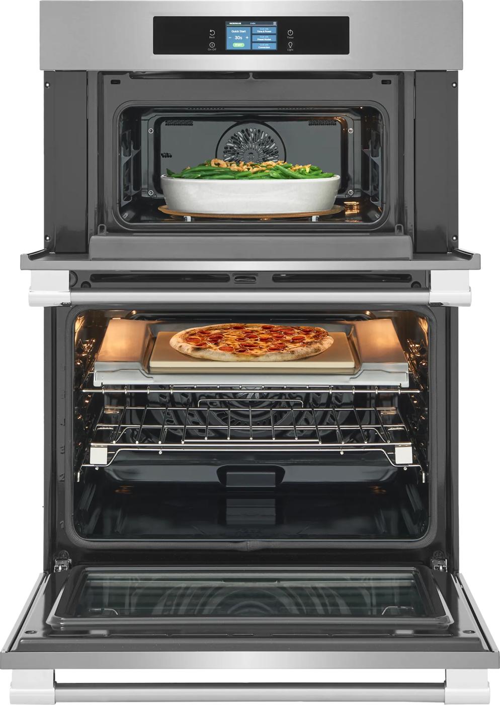 30" Microwave Combination Wall Oven with Stone-Baked Pizza Mode Stainless Steel-PCWM3085AF
