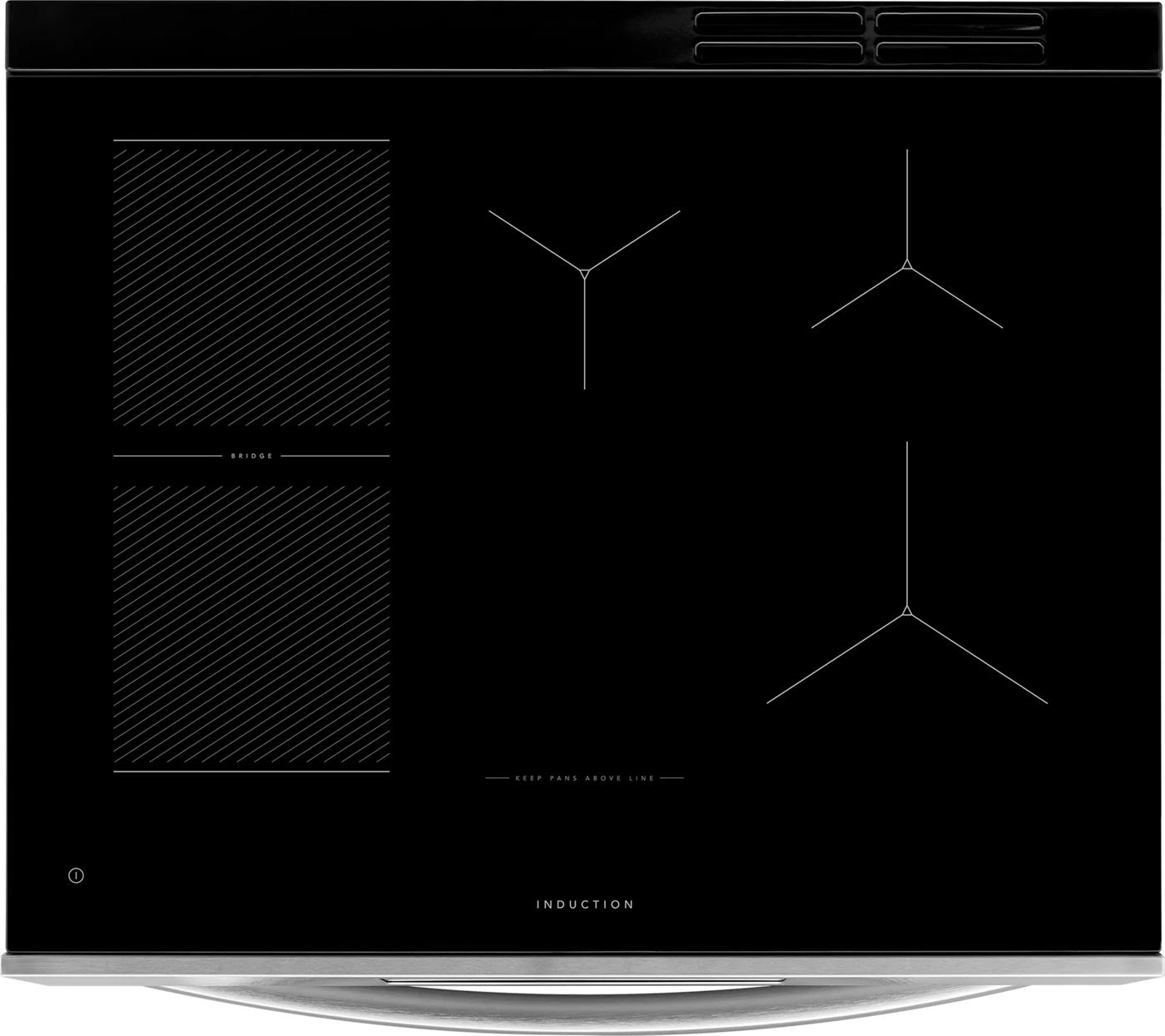 30" Front Control Induction Range with Stone-Baked Pizza Stainless Steel-GCFI307CBF