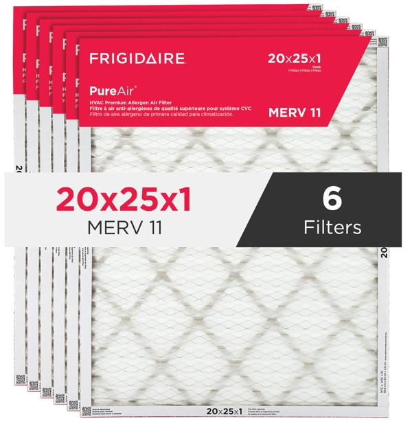 PureAir®  20" x 25" x 1" MERV 11 Premium Allergen Air Filter - 6 Pack