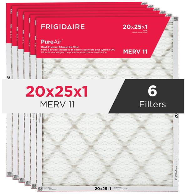 PureAir®  20" x 25" x 1" MERV 11 Premium Allergen Air Filter - 6 Pack - HVAC2025116