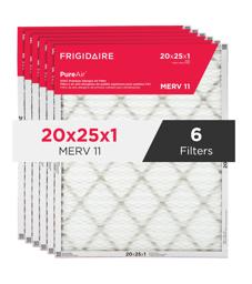 Frigidaire Filtre à air pour allergènes PureAir® MERV 11 20 po x 25 po x 1 po de qualité supérieure - paquet de 6