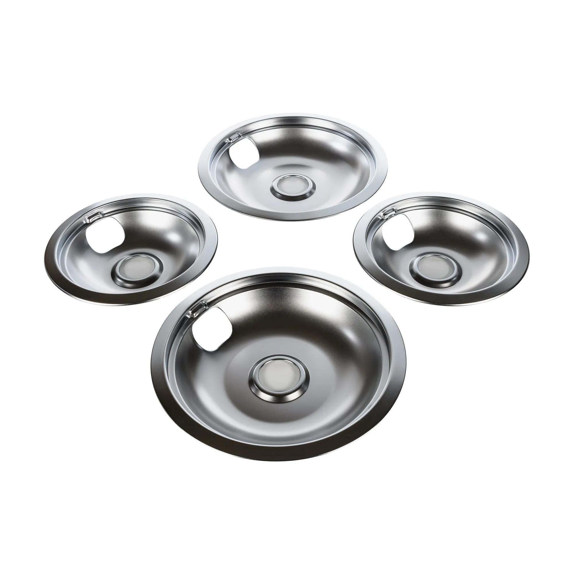 Oven 6" & 8" Chrome Drip Bowl Set, 4pk