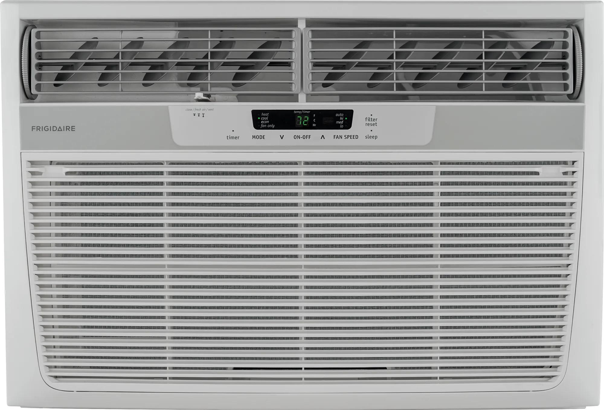 25,000 BTU Window-Mounted Room Air Conditioner with Supplemental Heat