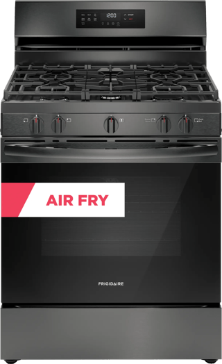 30" Gas Range with Air Fry — Black Stainless Steel