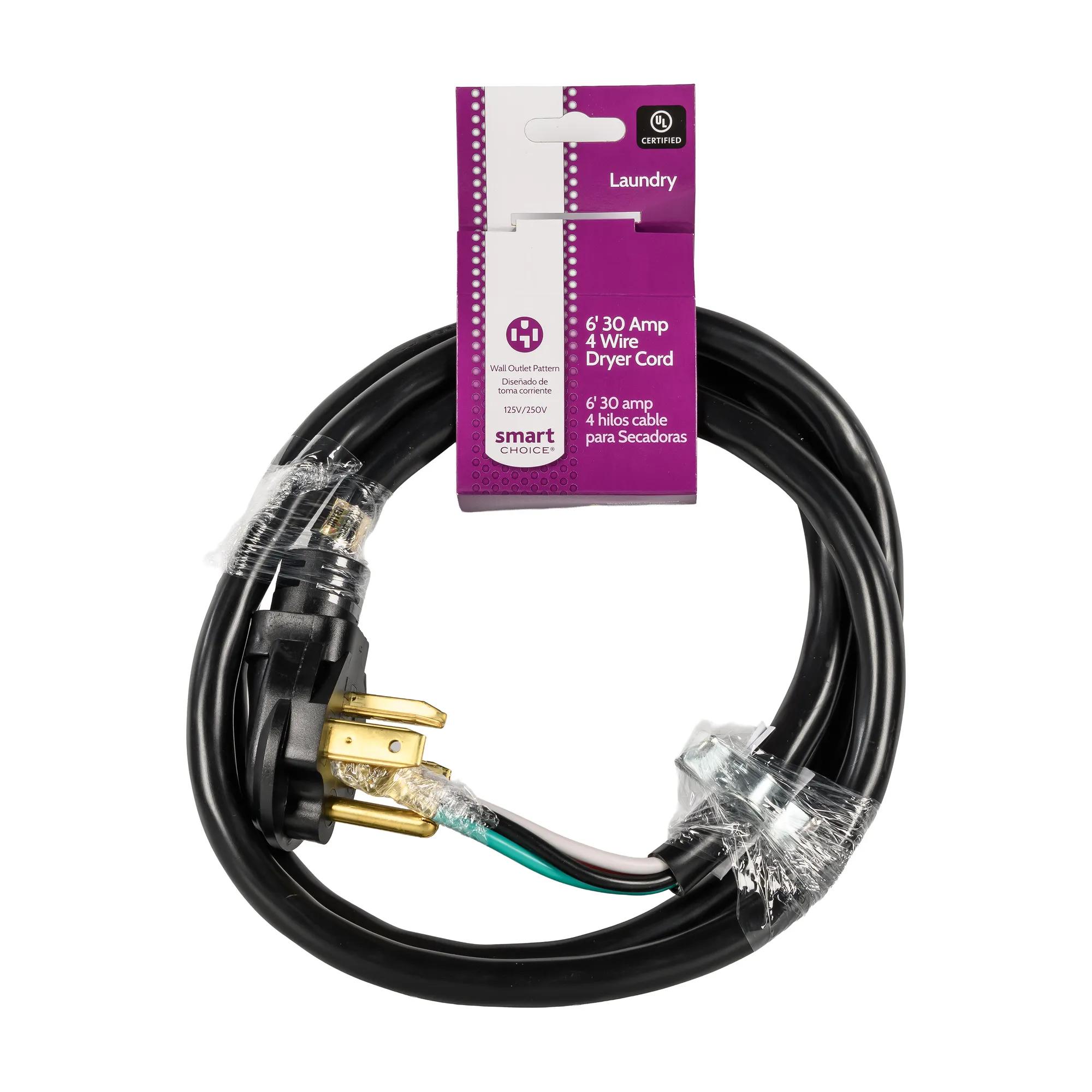 6' 30-Amp. 4-Prong Dryer Cord