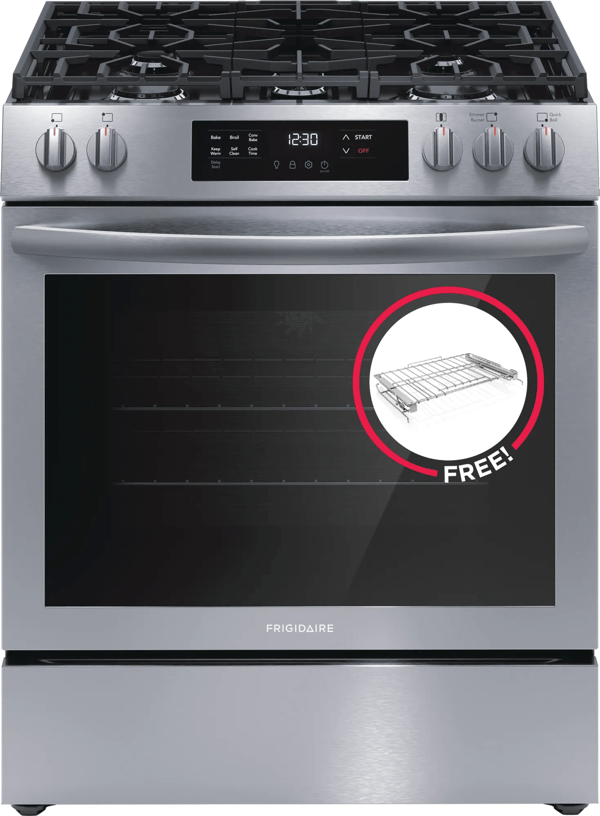 30" Front Control Gas Range, Includes Free Glide Rack