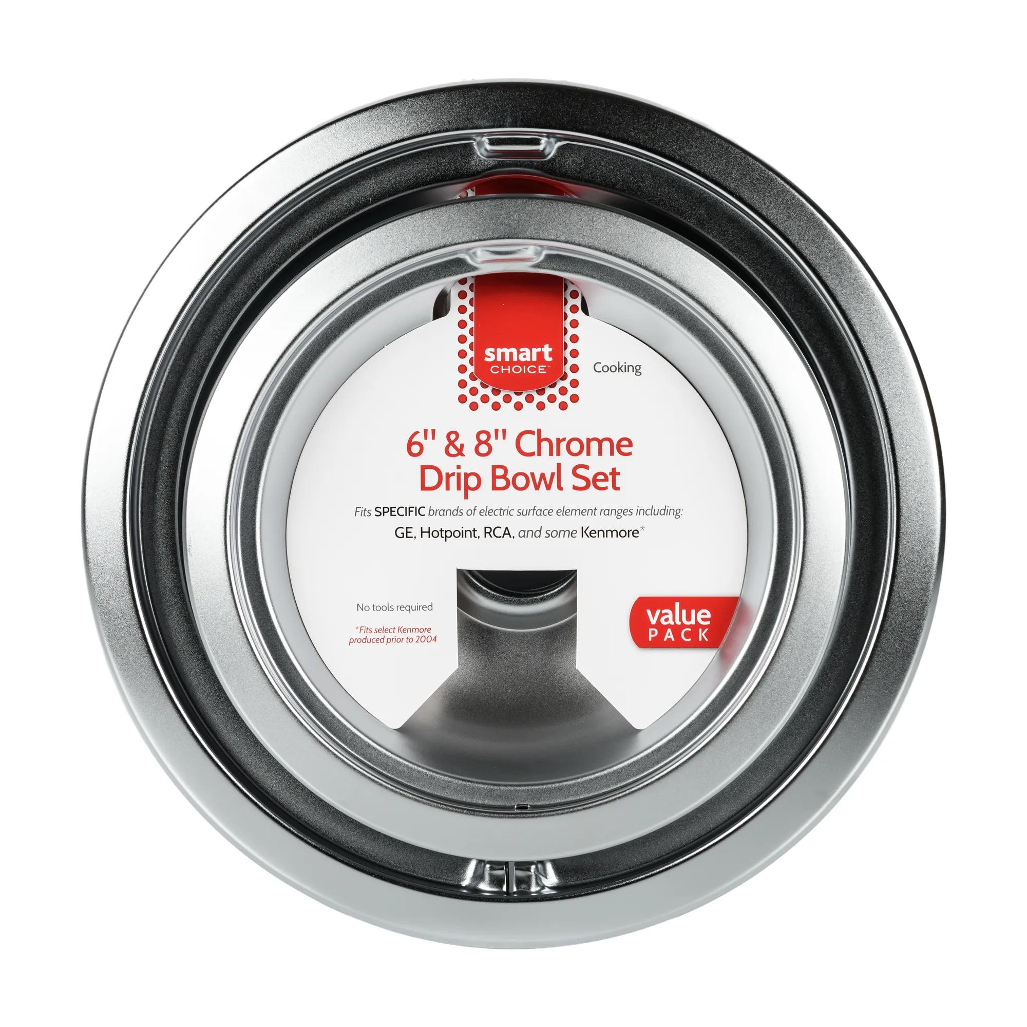 Oven 6" & 8" Chrome Drip Bowl Set, 4pk
