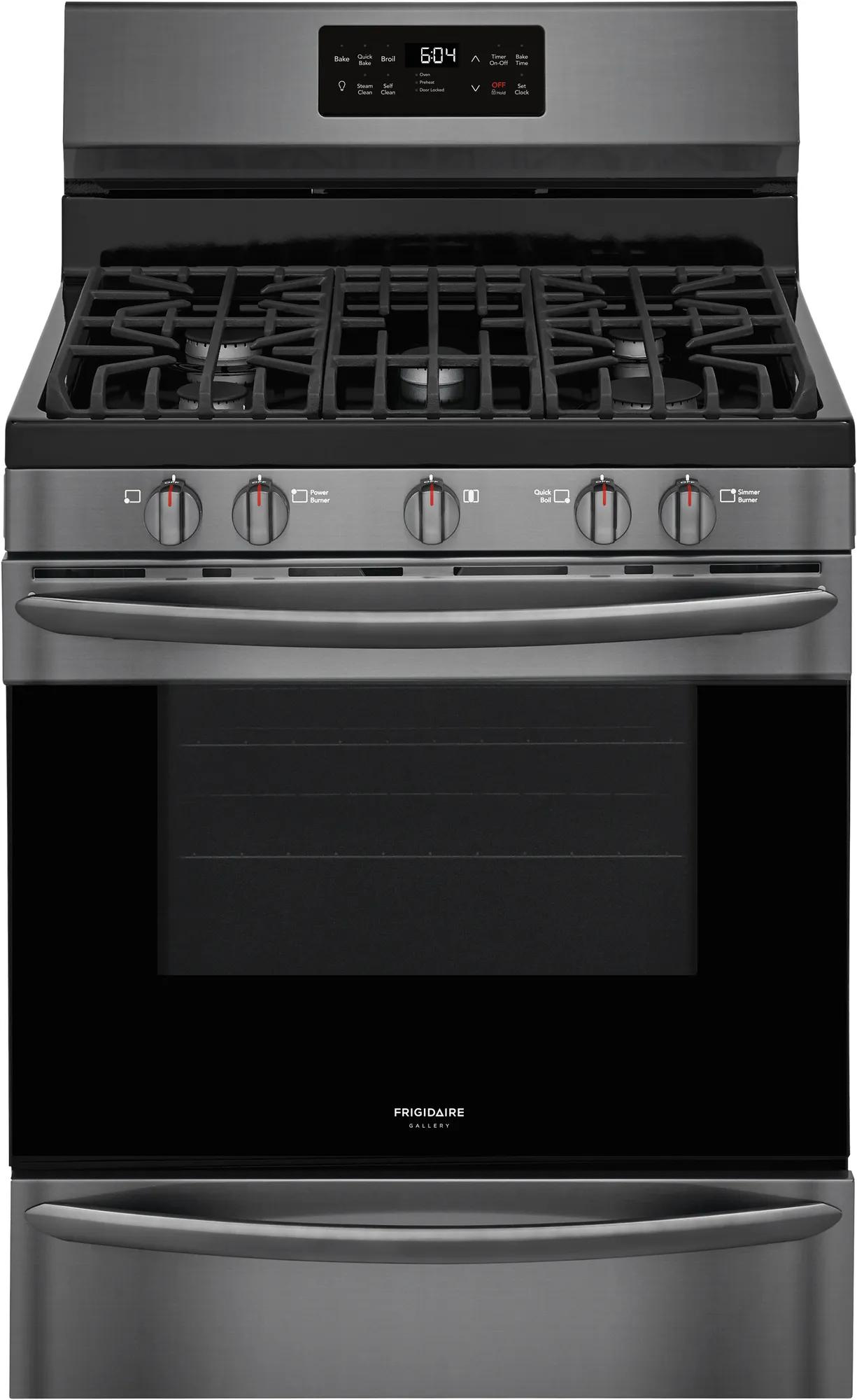 30" Freestanding Gas Range with Steam Clean