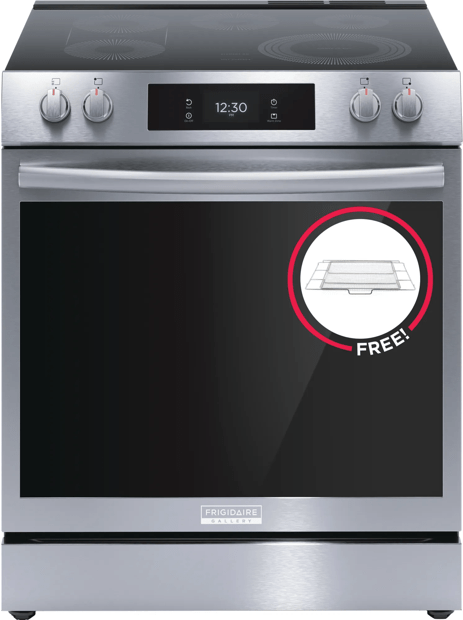 30” Electric Range with 15+ Ways to Cook, Includes Free Air Fry Tray - GCFE3060BF-A1