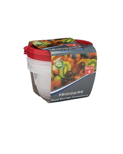 Frigidaire Emballage de 4 contenants de rangement ronds en plastique de 25,7 oz