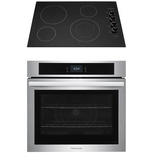 2-pc. Stainless Package with 30” Single Electric Wall Oven & 30” Electric Cooktop