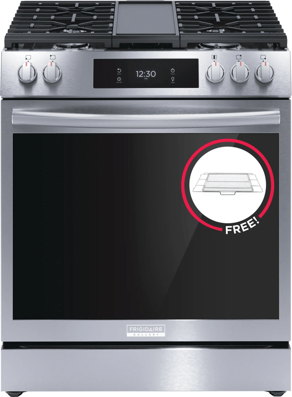 30” Gas Range with 15+ Ways to Cook, Includes Free Air Fry Tray