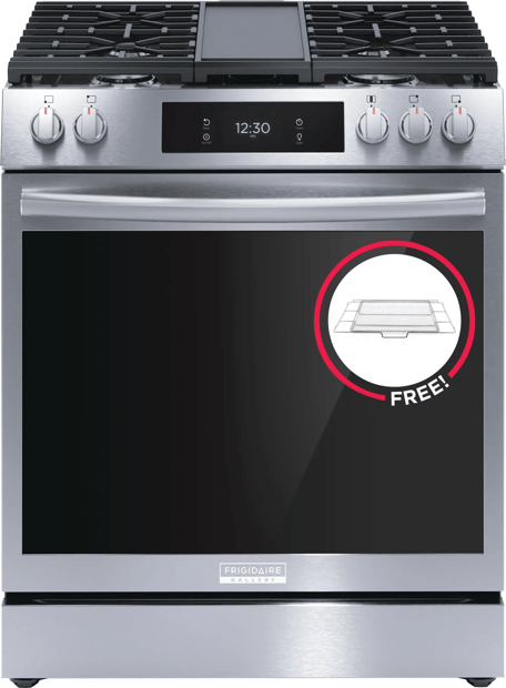30” Gas Range with 15+ Ways to Cook, Includes Free Air Fry Tray - GCFG3060BF-A1
