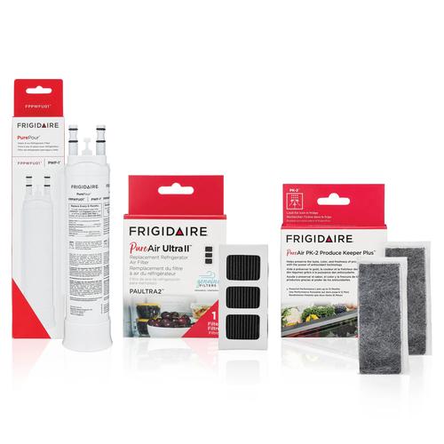 FPPWFUO1, (2) FRPAPK2RF, PAULTRA2 Water and Air Filter Combo Kit with Produce Keeper