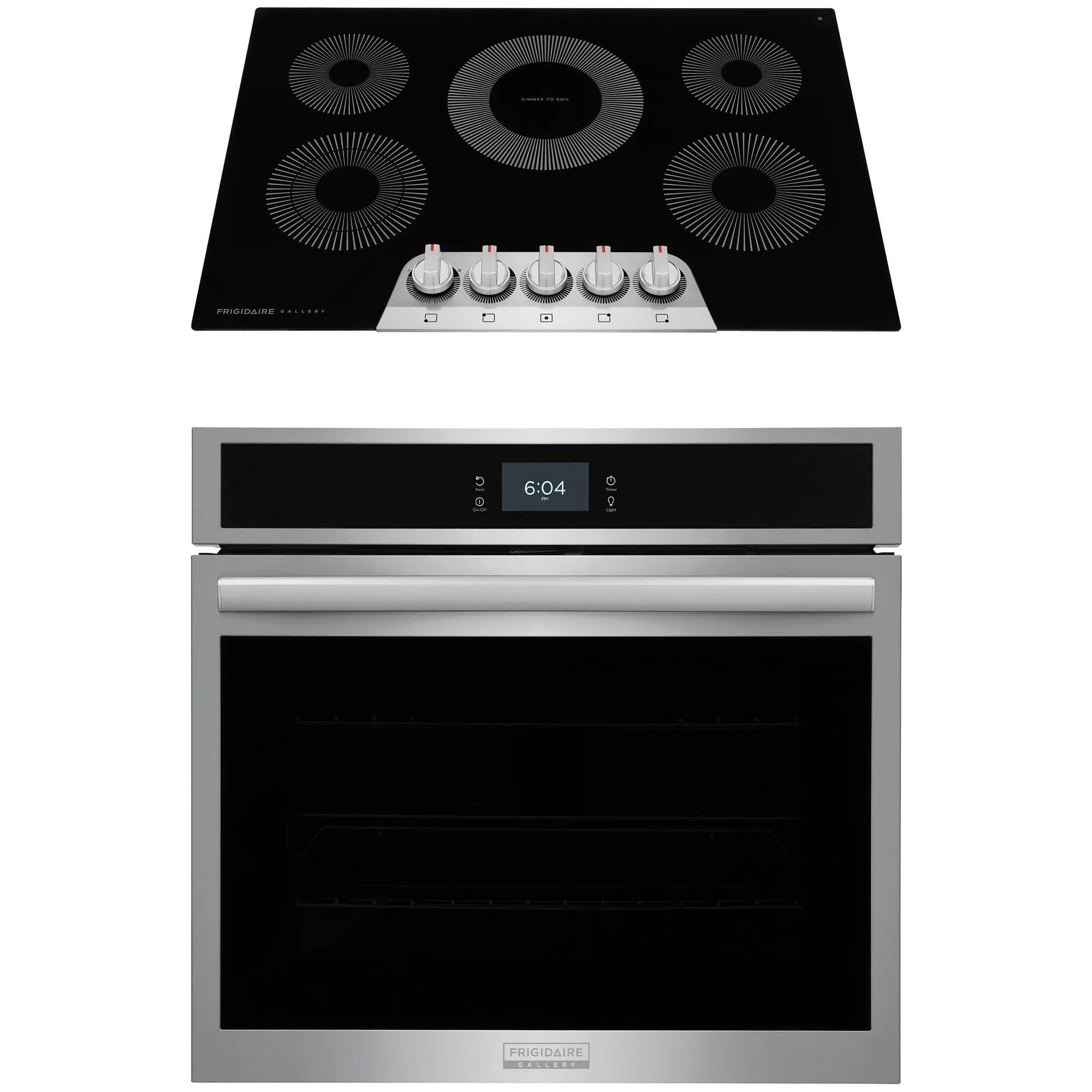 2-pc. Stainless Gallery Package with 30” Single Electric Wall Oven & 30” Electric Cooktop