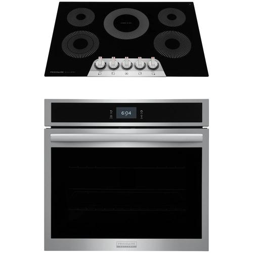 2-pc. Stainless Gallery Package with 30” Single Electric Wall Oven & 30” Electric Cooktop