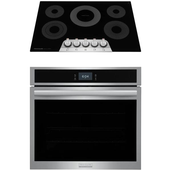 2-pc. Stainless Gallery Package with 30” Single Electric Wall Oven & 30” Electric Cooktop