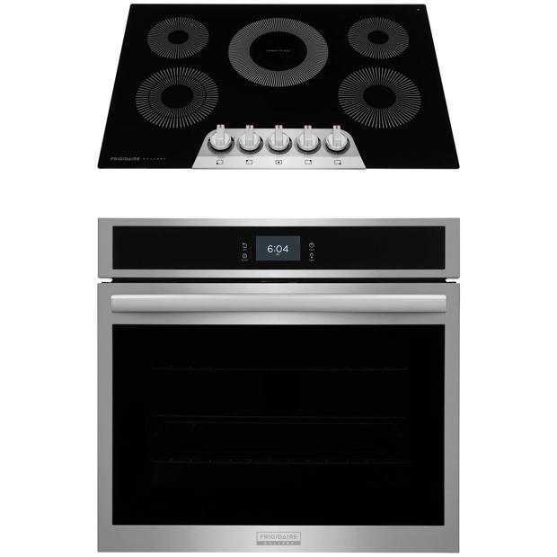 2 Piece Stainless Steel Gallery Package with 30” Single Electric Wall Oven and 30” Electric Cooktop - 2410GBI2AF