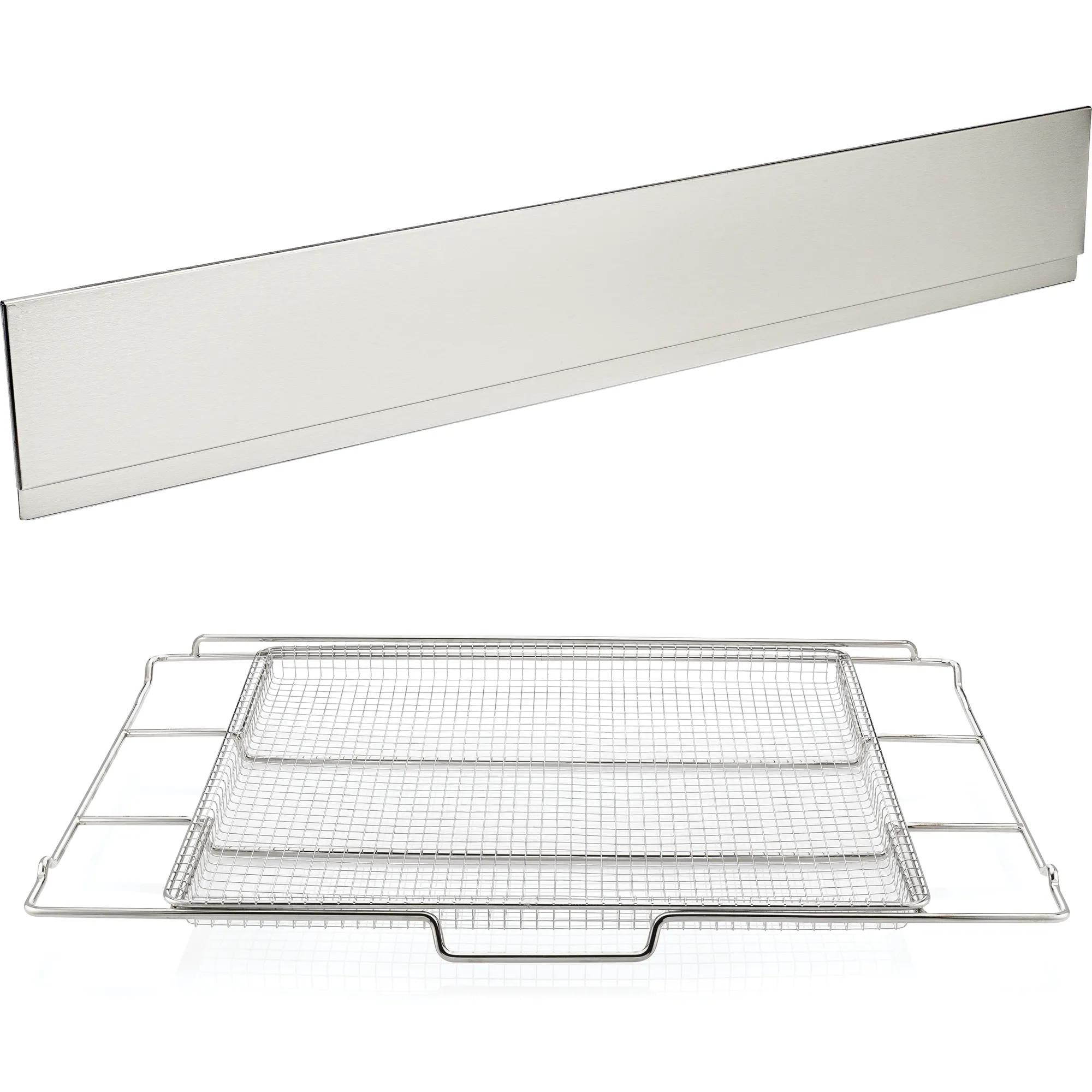 Stainless Universal Backguard & ReadyCook™ 30" Air Fry Tray