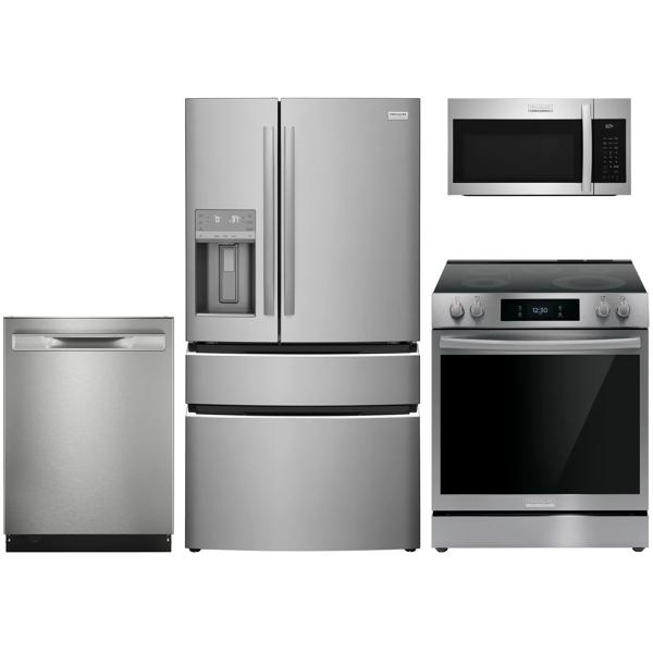 4 Piece Stainless Steel Gallery Package with Counter-Depth French Door Refrigerator and Induction Range