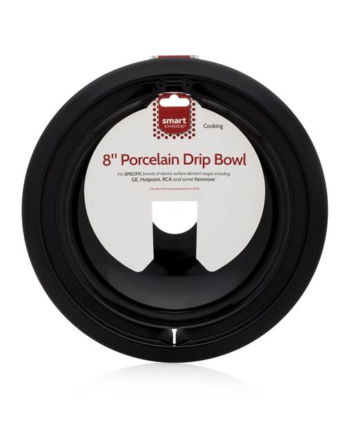 8" Black Porcelain Drip Bowl, Fits Specific