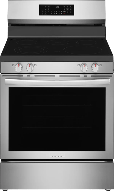 Cuisinière électrique de 30 po à commande arrière avec mode pizza cuite sur pierre Acier inoxydable-GCREC070BF